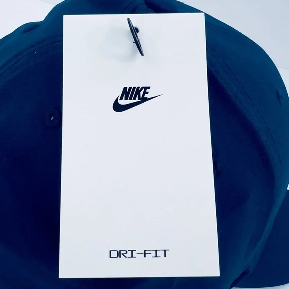 NIKE HAT/CAP UNISEX, NAVY BLUE COLOR, UNISEX, ADJ STRAP, WHITE LOGO EMBROIDERED - Picture 11 of 13
